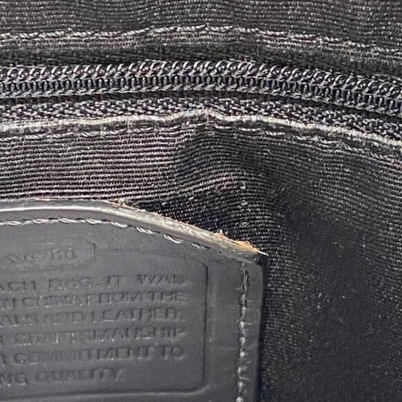 Coach Chelsea Heritage Tote F15137 Signature Stripe Black Brown Leather Handbag - Picture 13 of 16